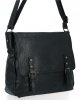 BEE BAG Duża Listonoszka Damska Adelia w Stylu Vintage Czarna